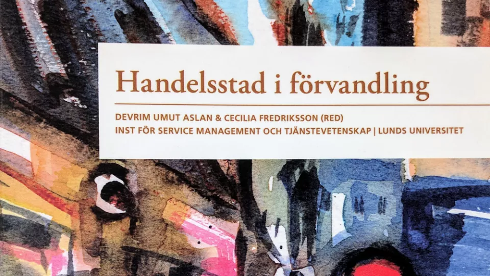 The cover of the book "Handelsstad i förvandling"