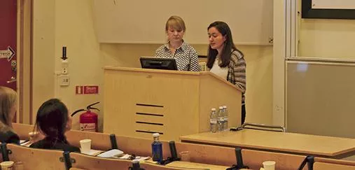 Anna Grechina and Uliana Kovalskaya presented their study about the Fredriksdal museum.