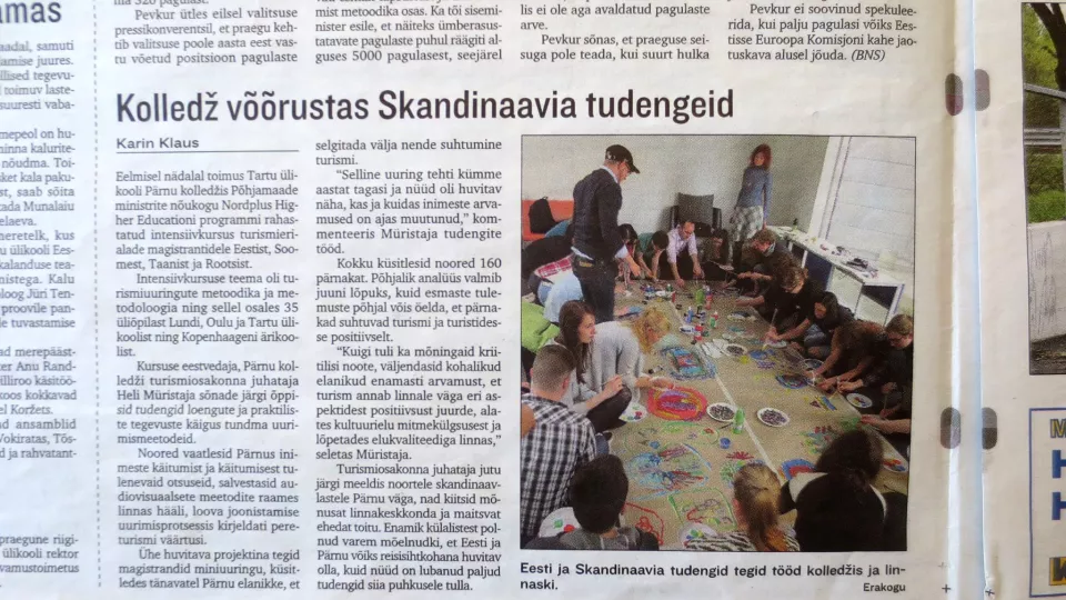 Paper article about the project in local Pärnu news paper.