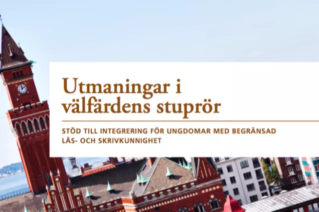 Framsidan av rapporten "Utmaningar i välfärdens stuprör".