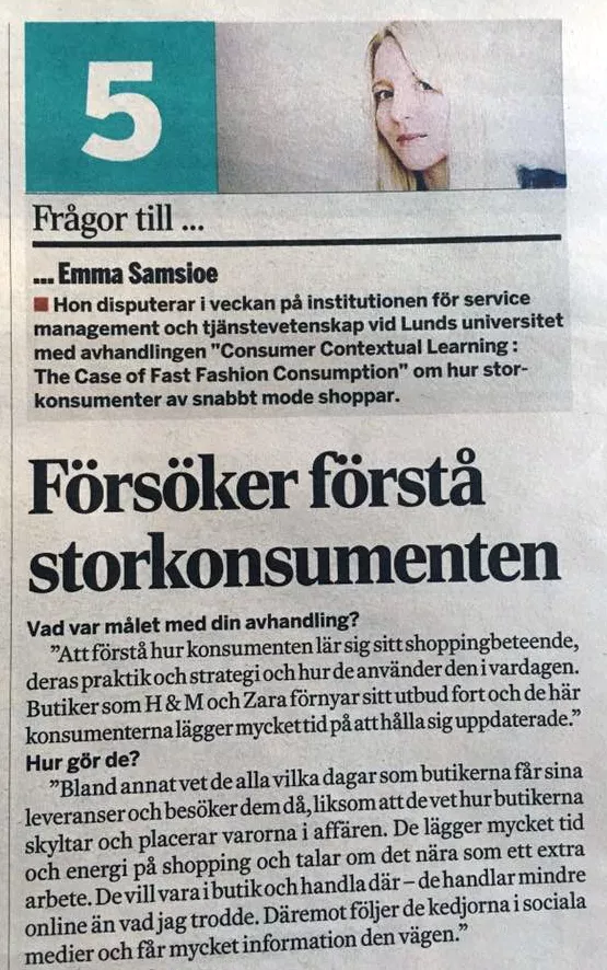 Tidningsartikel i Dagens Industri om avhandlingen.